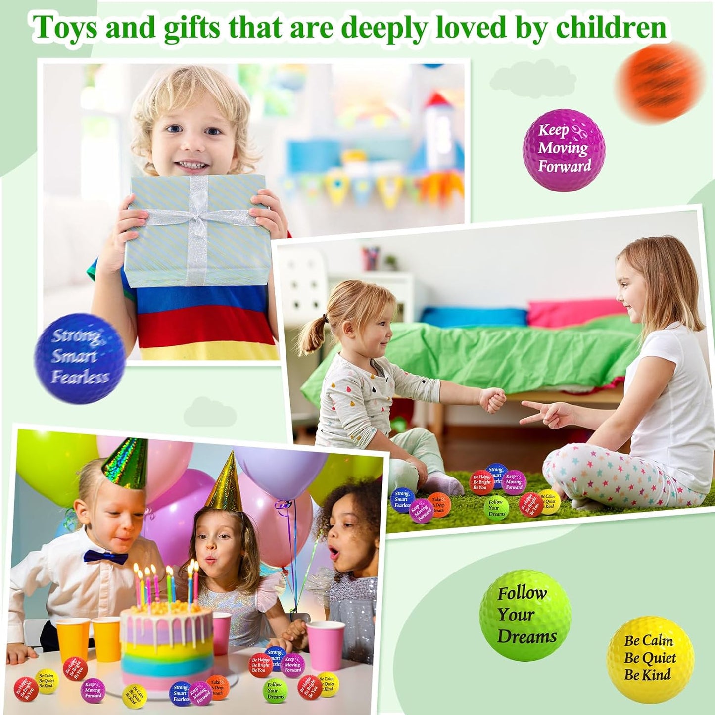 Blulu 30 Pieces Foam Golf Practice Balls with Motivational Quotes, 1.57 Inch Soft Golf Balls Party Favors Fun Stress Relief for Gift Bag Fillers Use Indoors or Outdoors