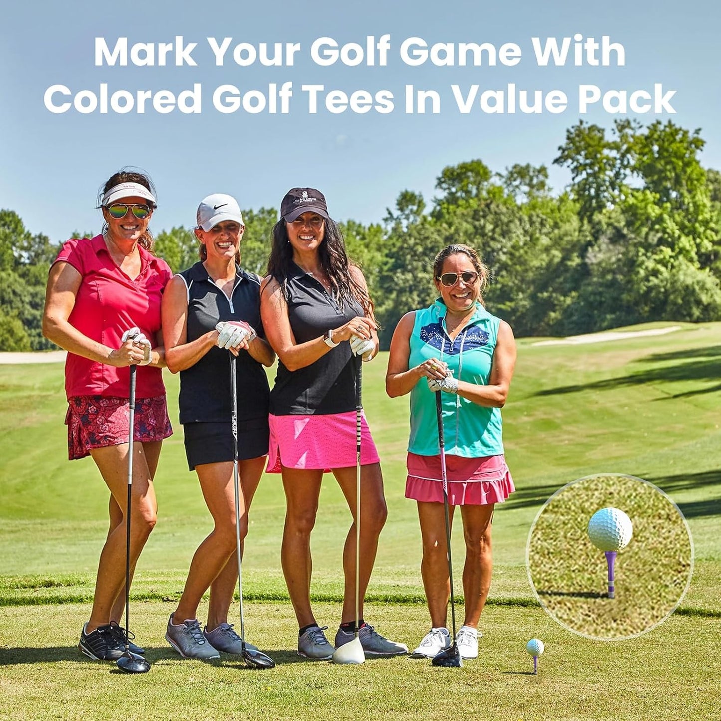 FINGER TEN Golf Tees Wood 3 1/4 2 3/4 Inch Wooden Bamboo 50/120 Count, Durable Biodegradable Colored Bulk Tee 70mm 83mm