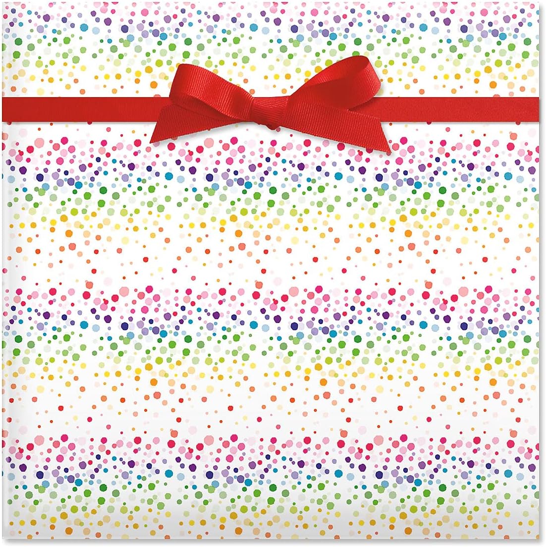 Current Birthday Confetti Stripes Jumbo Gift Wrap Roll – 23 Inches x 32 Feet (61 Square Feet Total), Peek-Proof, For Birthdays, Graduations, Baby Showers and More