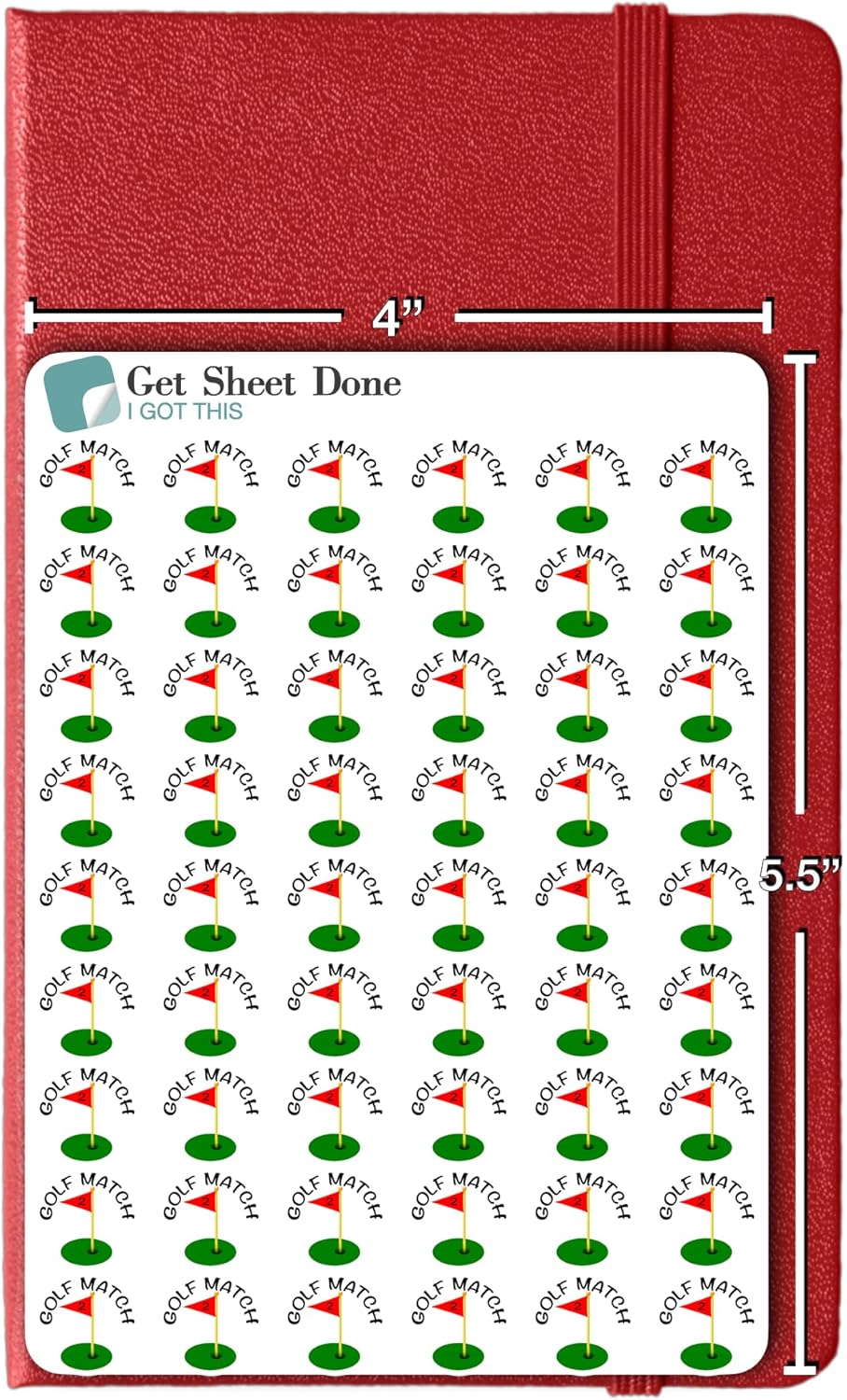 Golf Planner Sticker / 54 Fun Vinyl Stickers (1/2”) / Sports Exercise Fitness Health Workout Game Reminder/Essential Productivity Life Planner/Bullet Bujo Journal (Matte Vinyl, 3 Sheets)