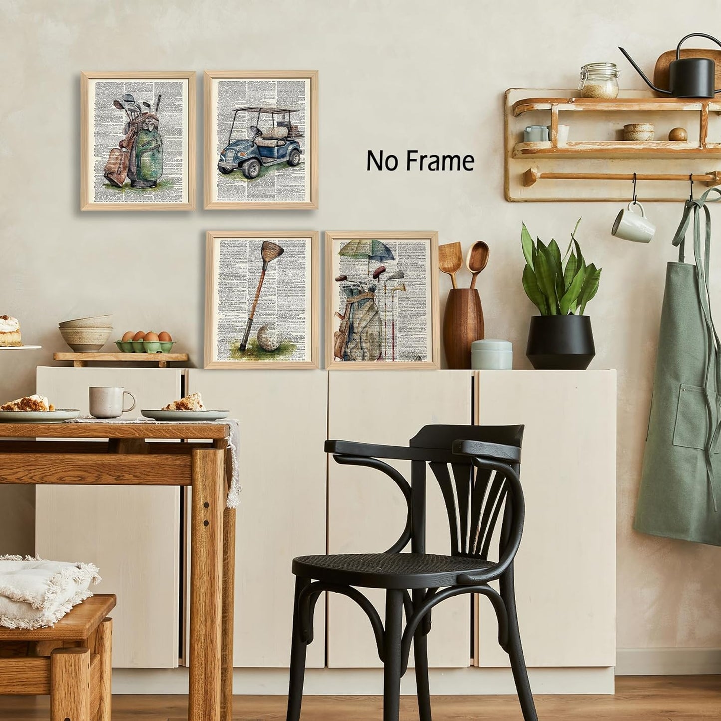 KSDUT Vintage Golf Wall Decor Art Set of 4 - Retro Artwork Poster Prints Golf Club Wall Decor Golf Gifts Wall Art for Office Games Sports Room Dorm Decorations - 12"x16" Unframed