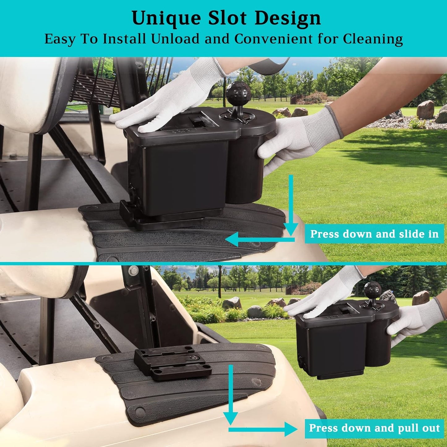 10L0L Golf Cart Ball Washer, Golf Club Head Cleaner for Yamaha, EZGO, Club Car, Star EV-Universal & Detachable