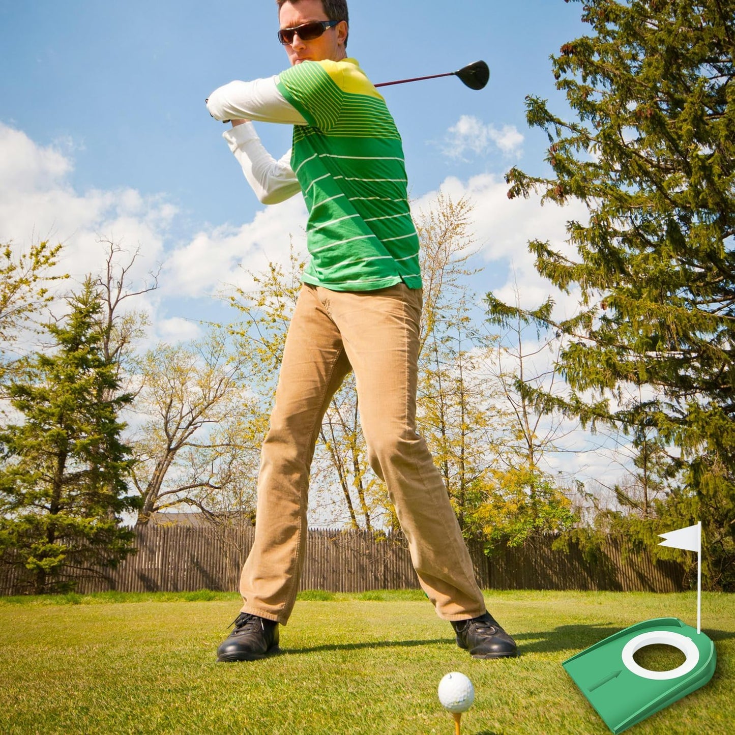 Golf Putting Cup with Flag Golf Putting Hole Practice Training Aids, Indoor Golf Putting Hole