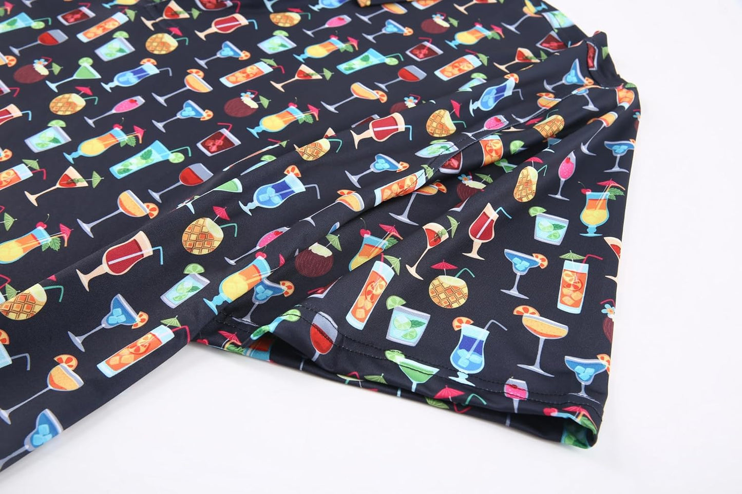 Alex Vando Mens Hawaiian Golf Shirt Moisture Wicking Digital Print Golf Shirts for Men