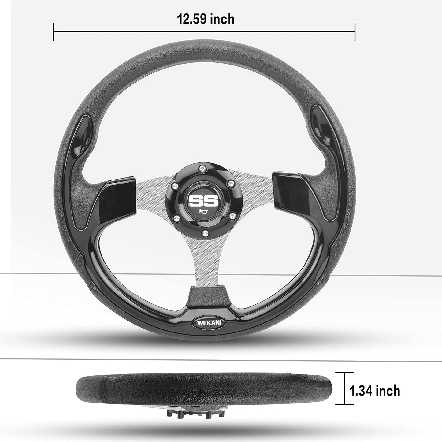 Golf Cart Steering wheel for EZGO YAMAHA and Club Car Precedent Most Golf carts Black