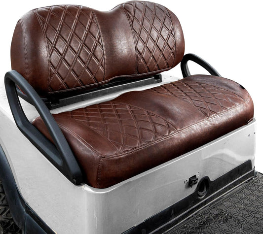 NOKINS Golf Cart Vinyl Diamond Seat Covers kit, Fit Club Car Precedent/Tempo/Onward Premium Front Seat Cushion, Soft/Scratch-Resistant/No Stapler Needed