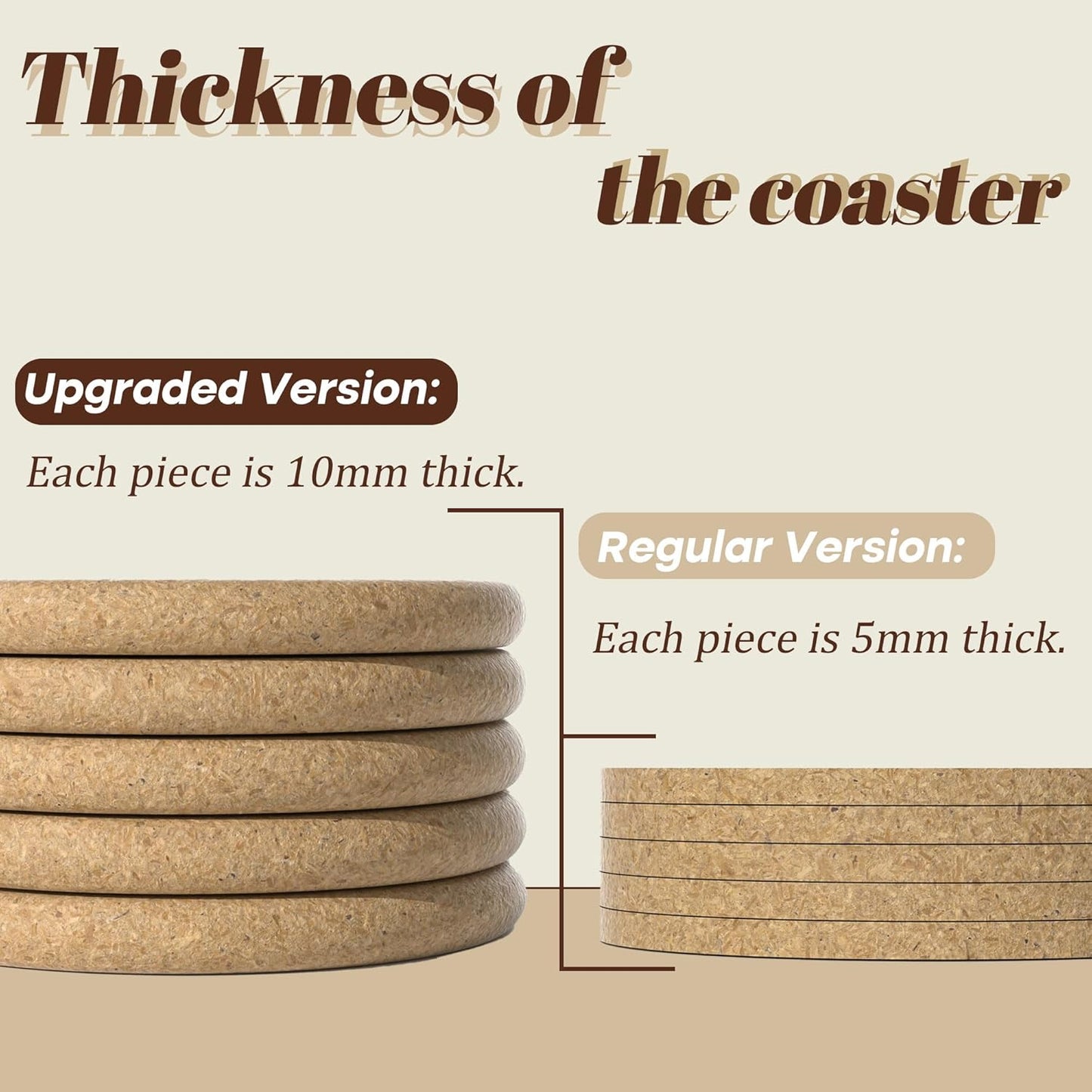 30-100Pcs Personalized Coasters, Custom Cork Drink Coasters with Laser Engraved Text Name Logo, Non-Slip, Heat-Resistant, Custom Wedding, Anniversary, Housewarming Gifts (Upgraded Version)