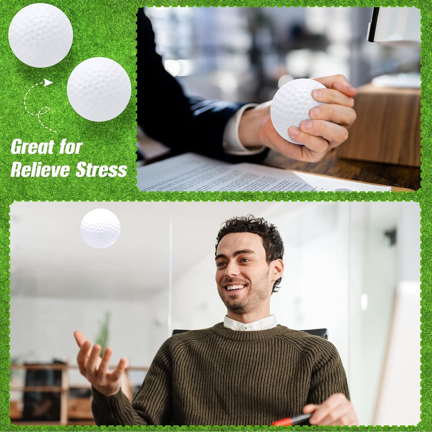 Libima 20 Pcs Mini Golf Stress Ball Bulk 2.5 Inch Foam Practice Balls Stress Relief Sports Ball with Storage Bag for Golf Birthday Party Favors Carnival Reward Gift