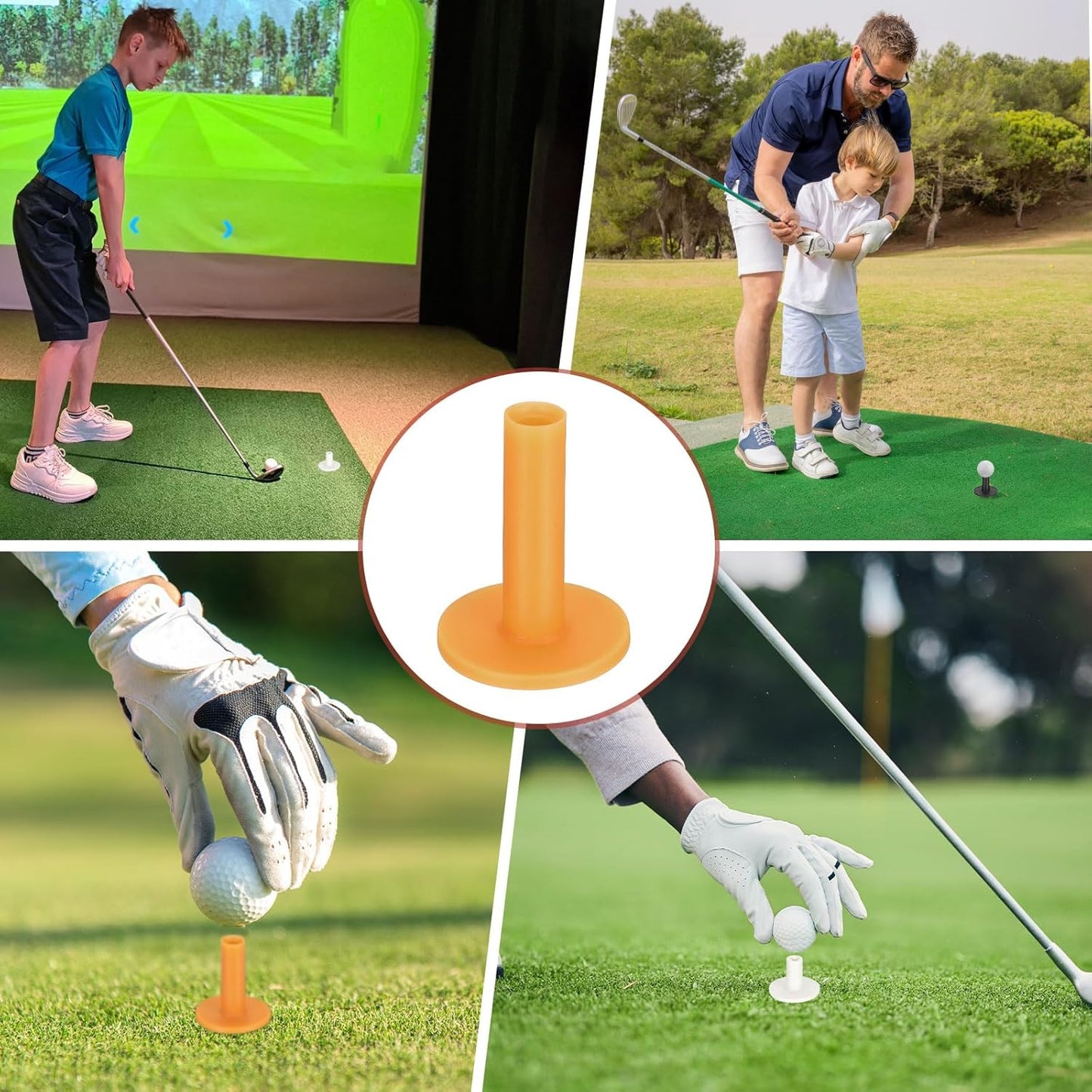 Rubber Golf Tees [] - Flexible Stable Ball Holder Use for Home & Outdoor & Indoor Tall Training Driving Range - [] Hitting Mats