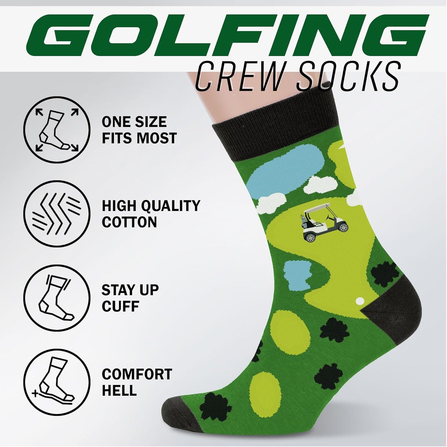 VICRAZY Golf Gifts for Men, Women - Golf Accessories, Golf Socks for Dad, Mom - Funny gift, Christmas Gifts, Stocking Stuffer