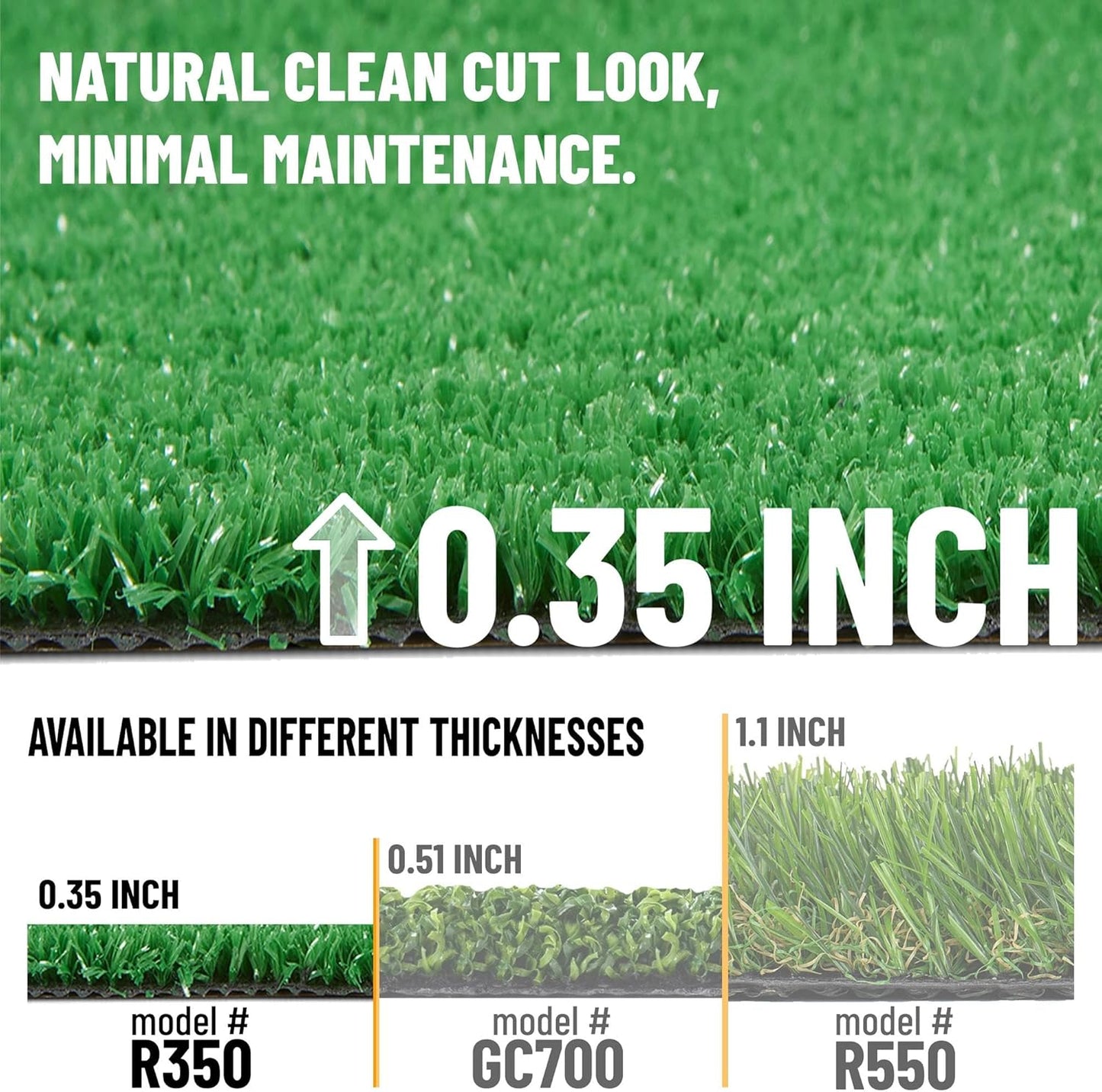 Ottomanson Artificial Grass Turf 2'7" x 50' Indoor Outdoor Faux Grass Rug with Drainage Holes, Customizable with Extra Long Size Options, Perfect for Patio Lawn Balcony Weddings Photoshoot Backdrop