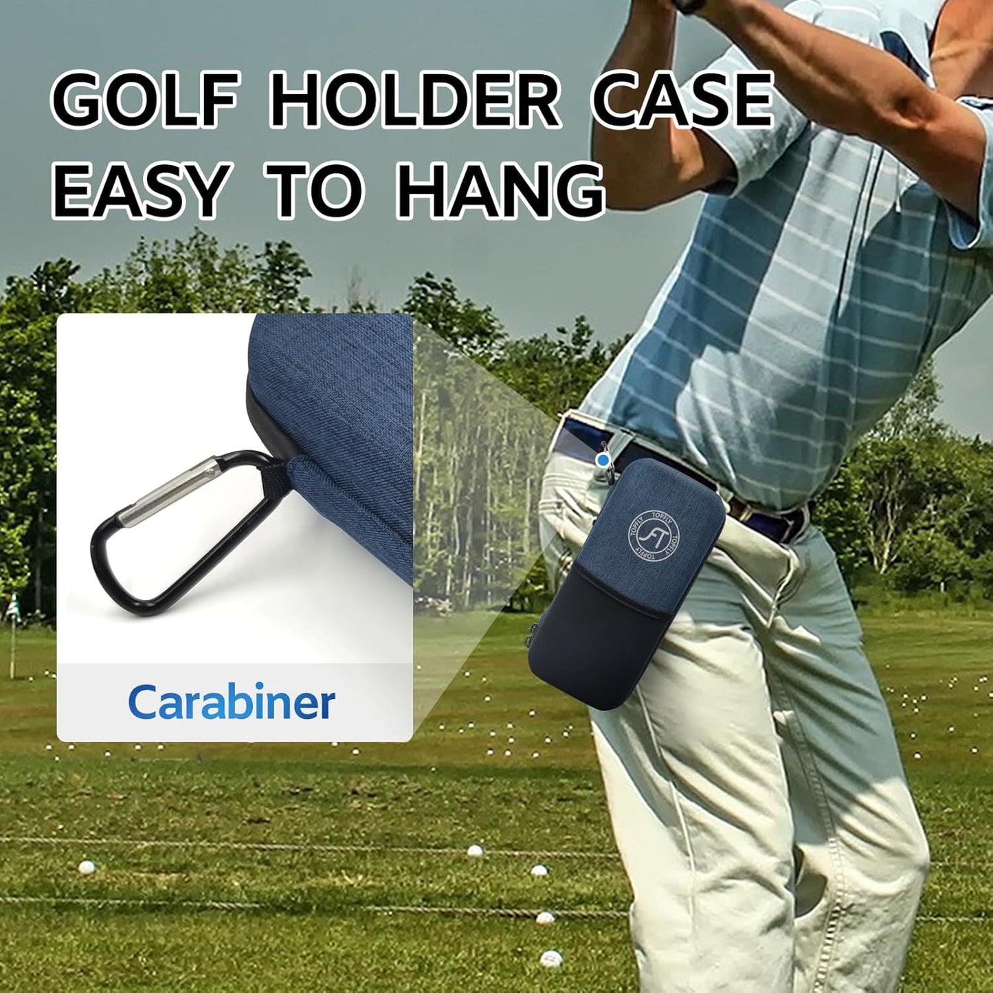 Golf Glove Holder with Removable Golf Glove Shaper, Golf Accessories Organizer Bag for Phone, Tees, Divot Tools & Ball Markers for Men and Women