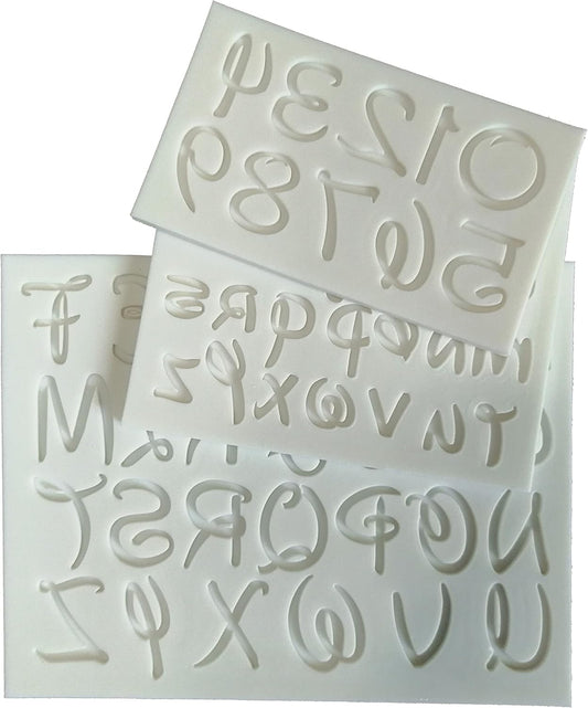 Stylish English Alphabets/Letters & Numbers Silicone Molds For Fondant Cake, Gum paste, DIY Cake Decorations (Cartoon)