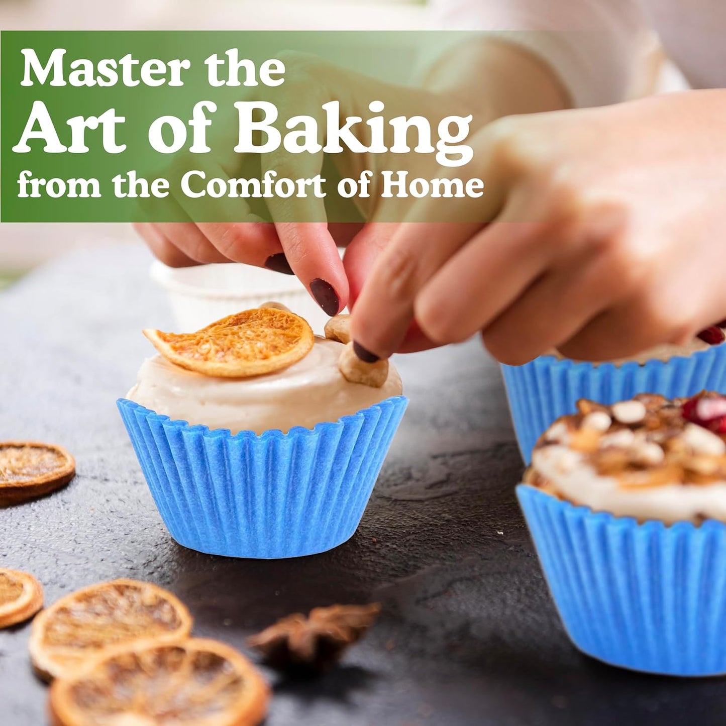 Regency Wraps Greaseproof Professional Grade Baking Cups, Pack of 40, Standard Liners, Light Blue Solid, for Cupcakes, Muffins, Candy, Non Stick