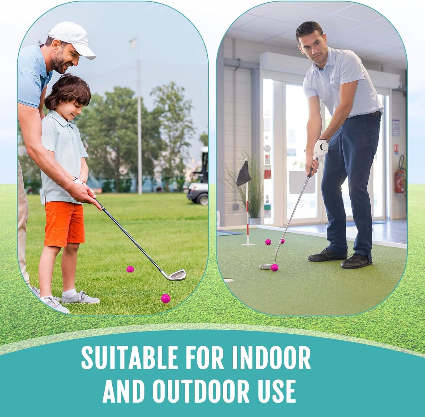 Junkin 80 Pcs Foam Golf Balls Rubber Practice Balls Realistic Feel and Flight Sport Training for Indoor or Outdoor Backyard Golf Training