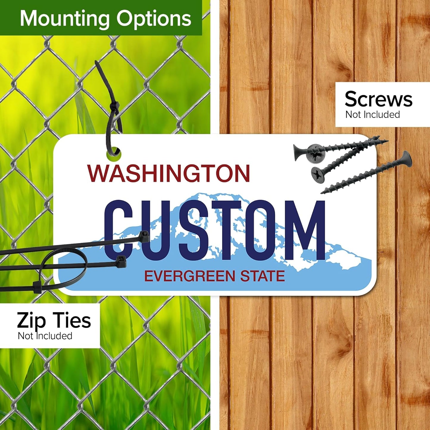 Mini License Plates, Personalized License Plates, Custom for Car, Bikes, ATV, Kids Car, Golf Cart, Jeep, 2x4 Inch, Rust-Free Fade Resistant Aluminum, USA Made by My Sign Center (Washington)