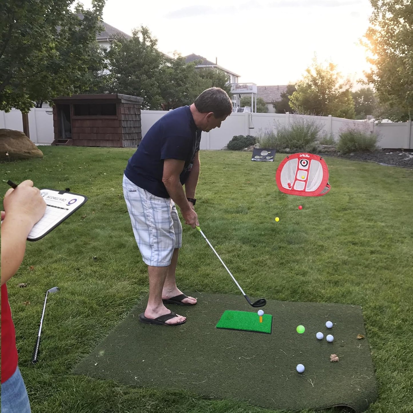 Golf Chipping Net Pop Up - Backyard/Indoor Practice Net with Hitting Mat, Ideal for Short Game & Accuracy Practice