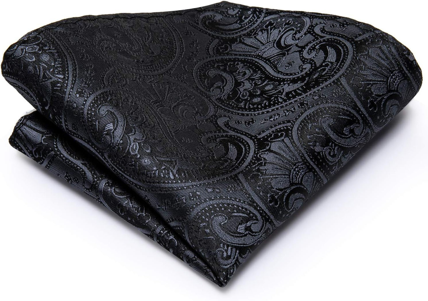 Dubulle Mens Paisley Striped Tie WOVEN Necktie for Men and Handkerchief Cufflinks Set Wedding Formal Business