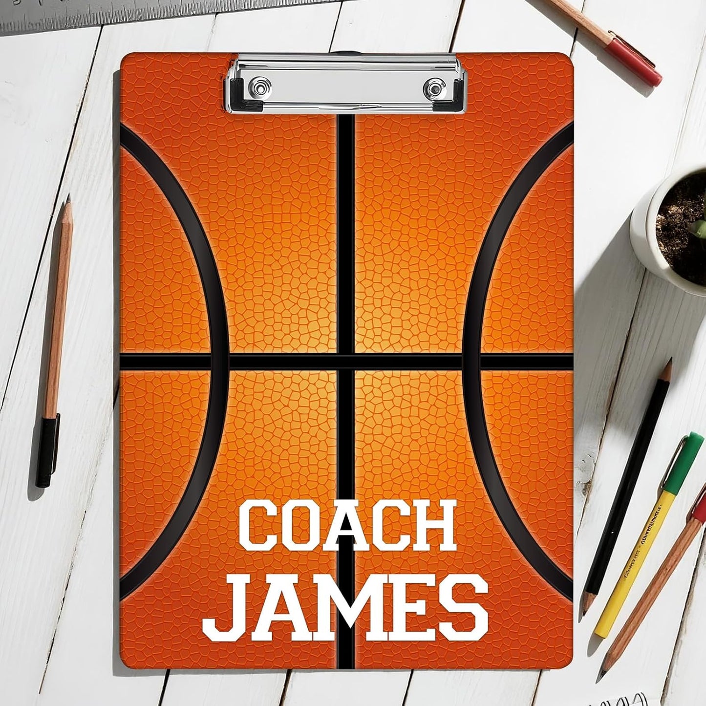 Custom Acrylic Coach Clipboard with Name Photo Logo Personalized Clipboard for Kids Boys Women Men Custom Basketball Football Clipboards for Coaches
