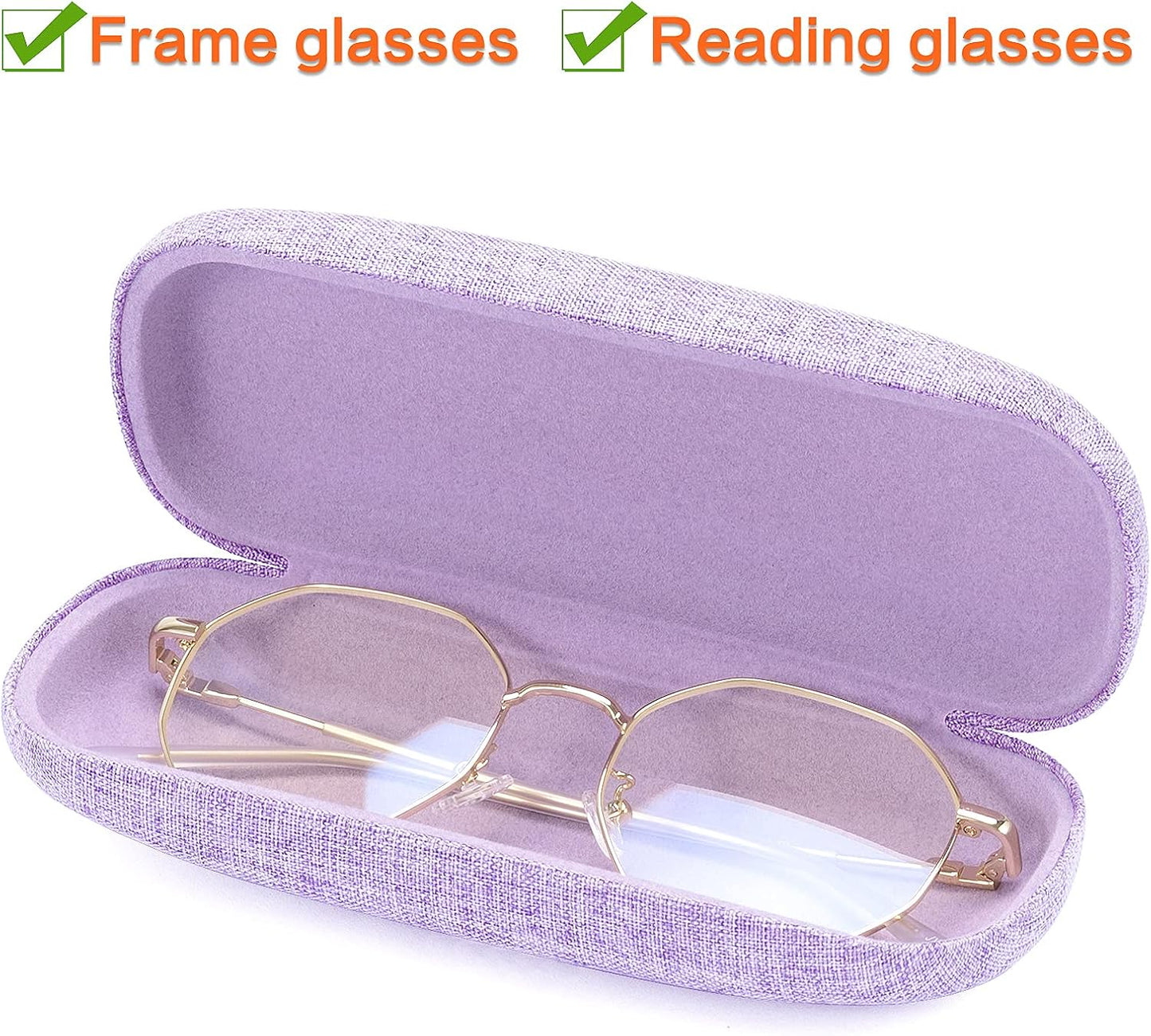 Vemiss Hard Shell Eyeglasses Cases, Linen Fabrics Protector Sunglasses Case, Large Glasses Case