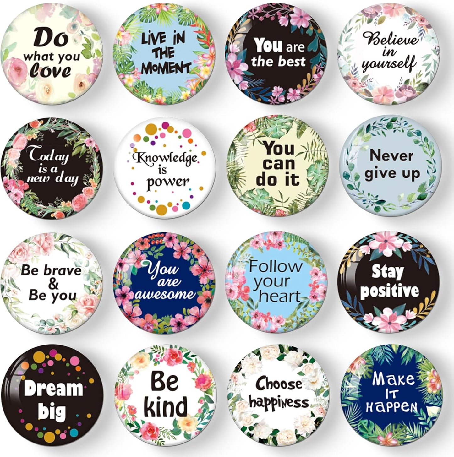 MORCART 16PCS Inspirational Magnets for Fridge Refrigerator Motivational Quote Magnets Decorative for Locker Whiteboard Cabinet Office Kitchen Blackboard