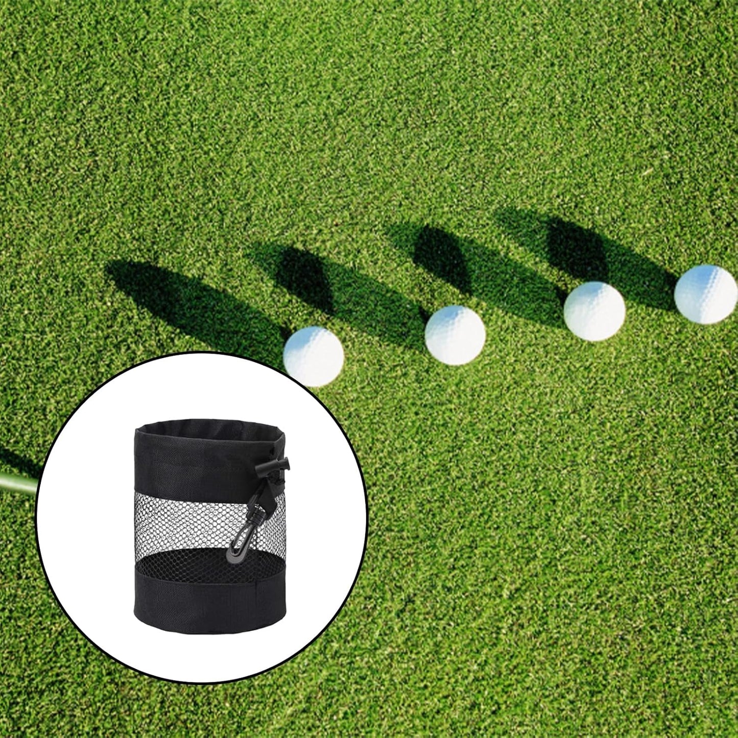 2 Pcs Golf Ball Storage Bag Premium Nylon Mesh Drawstring Pouch, Multi-Purpose Organizer for Storing Golf Balls (Black)