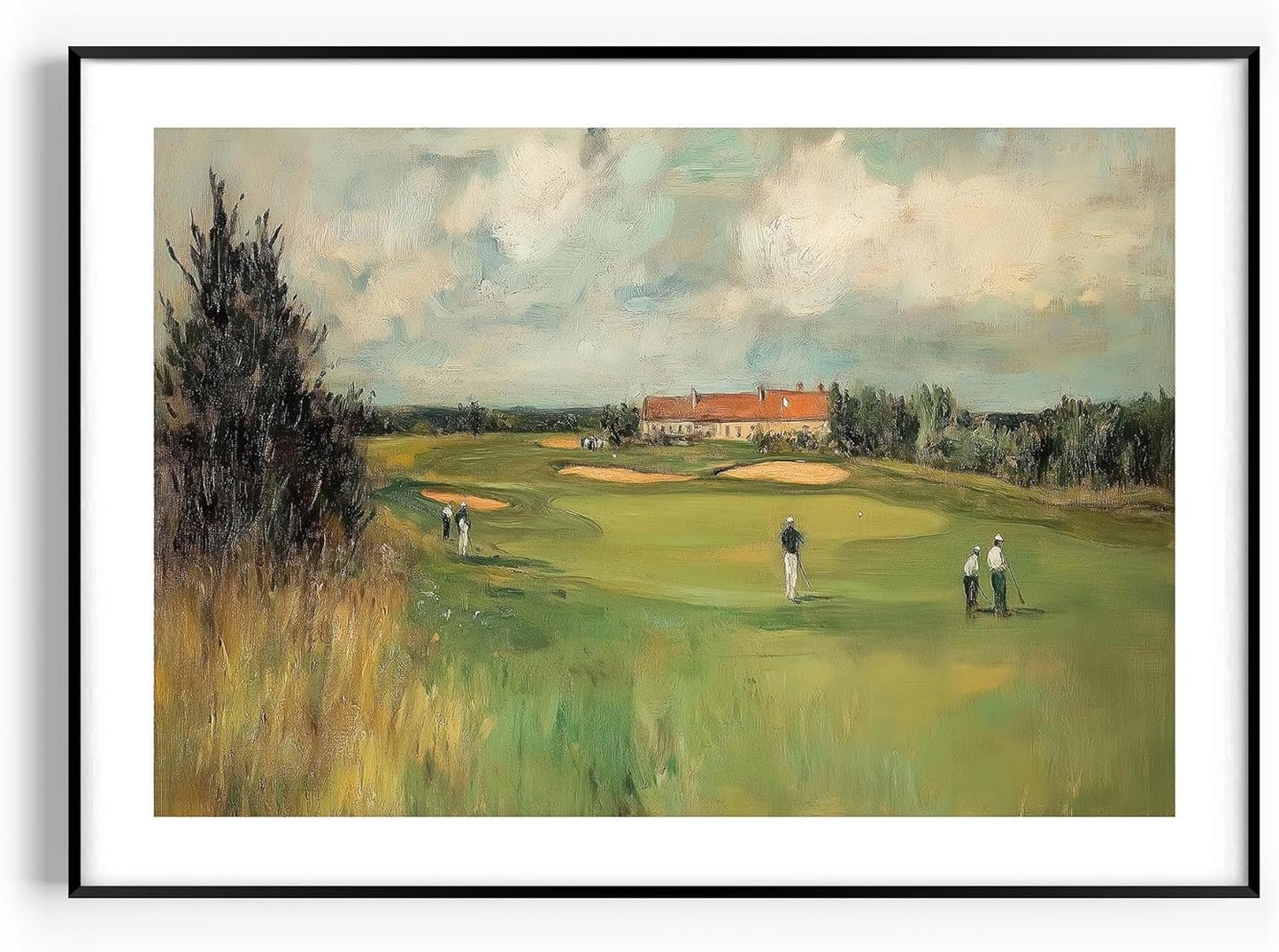 Vintage Golf Course Premium Giclee Fine Art Prints - Antique Style Golf Course Painting Posters, Golf Wall Art, Aesthetic Golfing Poster for Home Office Decor, Ready to Frame
