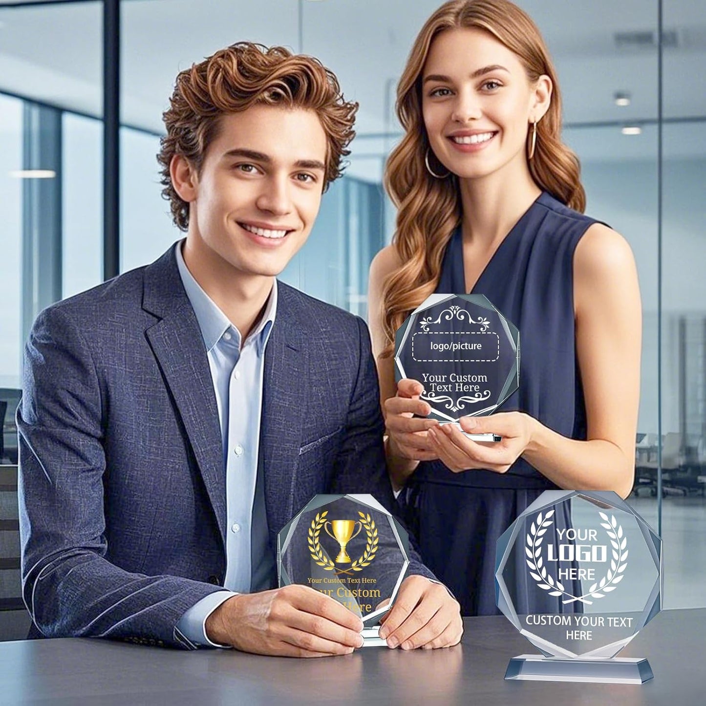 Personalized Crystal Trophy Award - Plaques Personalized Engraved - Coworker Gift, Employee Appreciation Gift, Anniversary Farewell Retirement Gift - Custom Employee Recognition Awards and Trophies