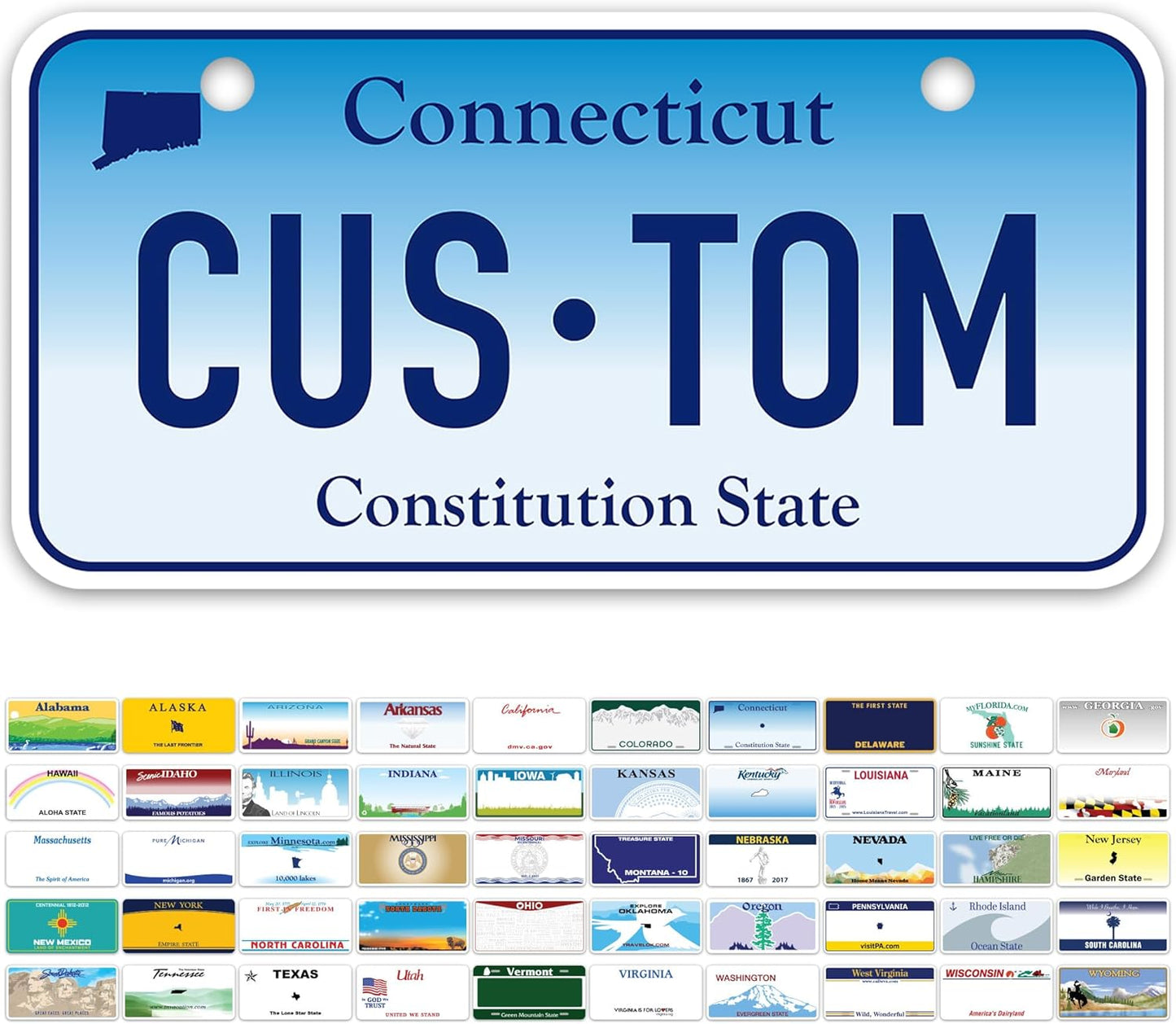 Mini License Plates, Personalized License Plates, Custom for Car, Bikes, ATV, Kids Car, Golf Cart, Jeep, 2x4 Inch, Rust-Free Fade Resistant Aluminum, USA Made by My Sign Center (Connecticut)