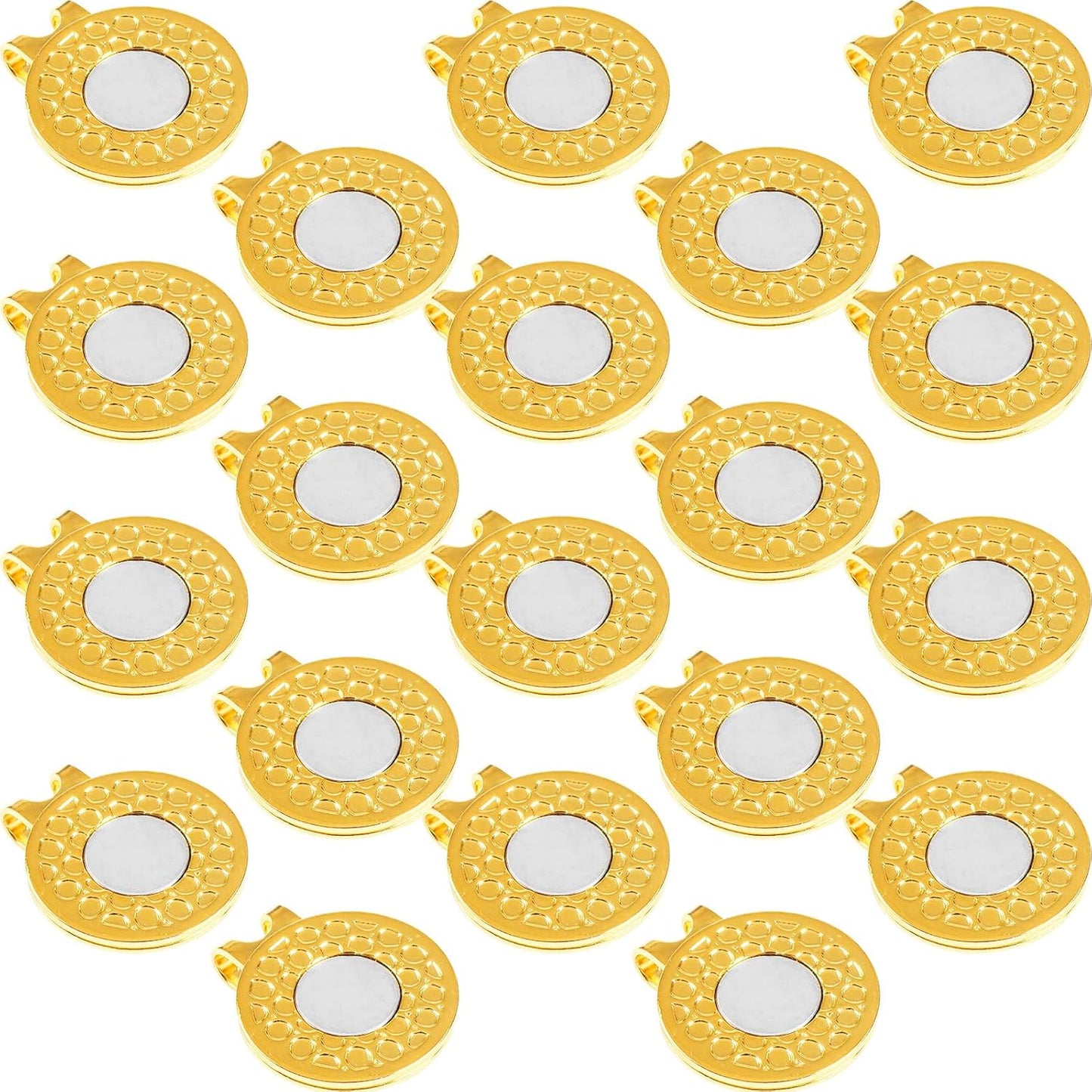 Amy Sport Strong Magnet Golf Ball Marker Hat Clip Value Pack 20/40, Compact & Durable Marker Holders Easily Attach to Golf Cap or Belt, Gold & Silver Accessories for Men Women Kids