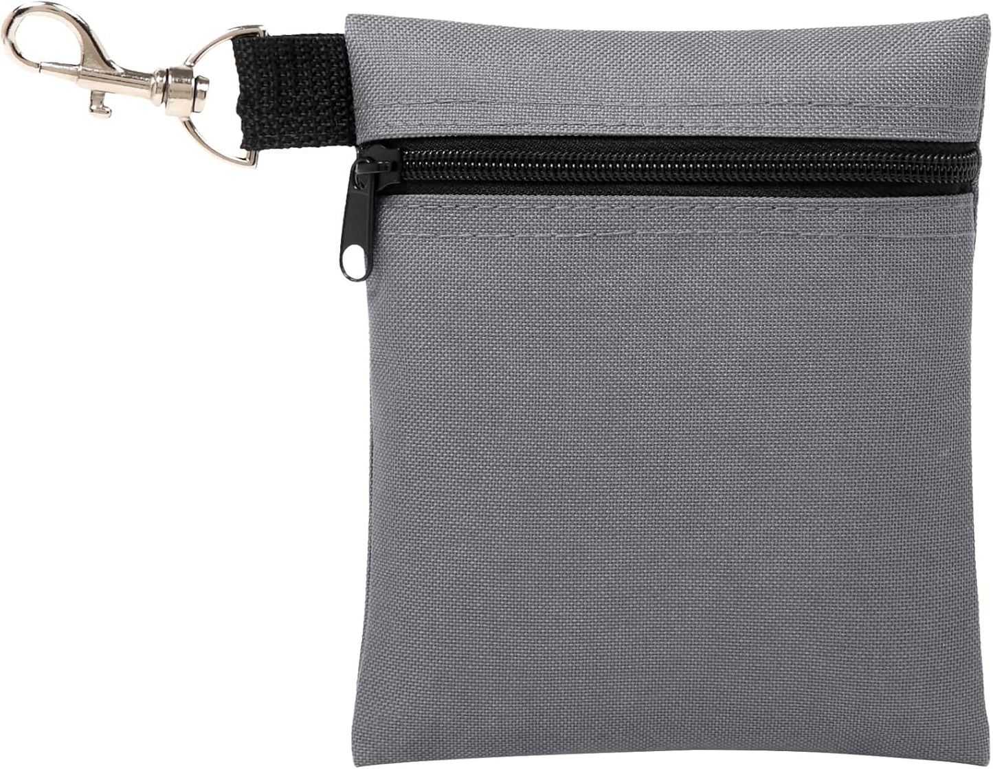 BuyAgain Golf Tee Pouch, 5.62 X 6.87 Inch Professional Zipper Golf Tee/Ball Pouch Bag with Metal Lobster Claw Clip