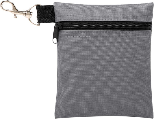 BuyAgain Golf Tee Pouch, 5.62 X 6.87 Inch Professional Zipper Golf Tee/Ball Pouch Bag with Metal Lobster Claw Clip