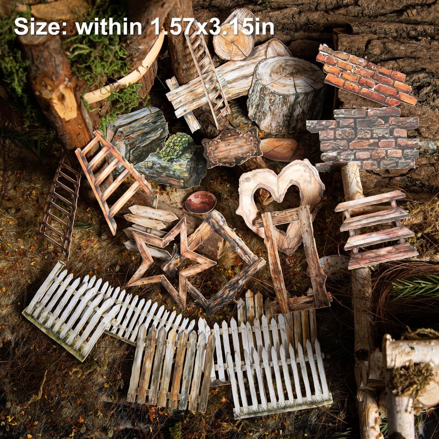 Rustic Garden-Themed Cardstock Sticker Set, 180Pcs Vintage Stickers for Scrapbooking, Journaling, Junk Journal Supplies, and DIY Crafts