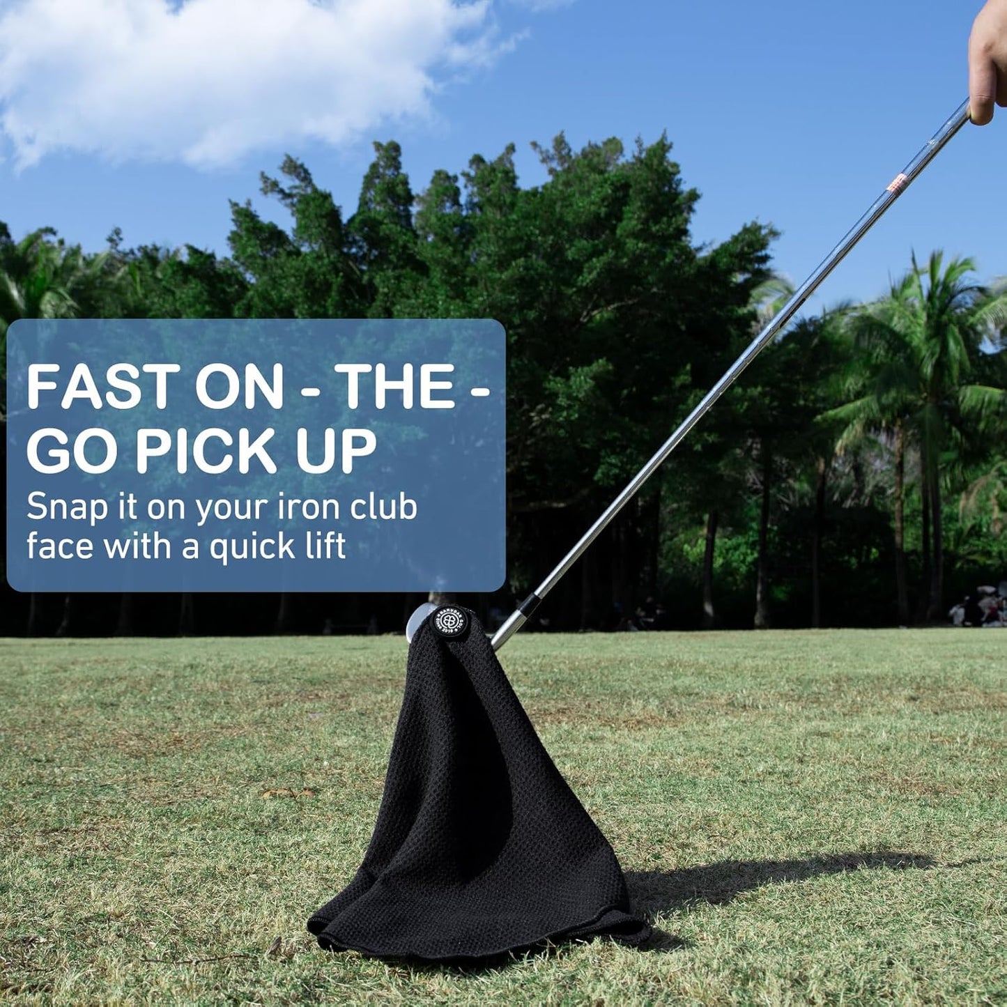 Magnetic Golf Towel for Men Women Golfer - Black Microfiber Golf Towel Magnet with Waffle Texture - Strengthen Magnet Golf Towels for Stong Hold to Golf Clubs Carts Metal Objects