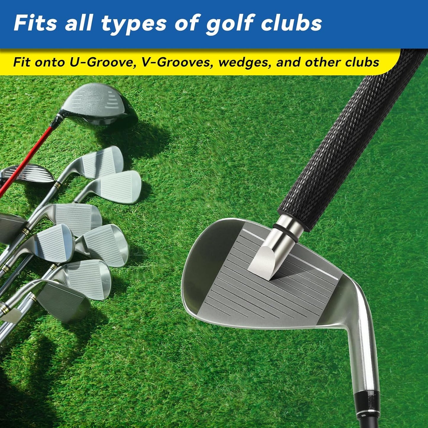 Golf Club Cleaner 3-in-1 Golf Club Cleaning Kit Includes Golf Club Brush wtih 5 oz Water Groove Sharpener Tool and Golf Towel - Essential Golf Accessories & Gifts for Golfers