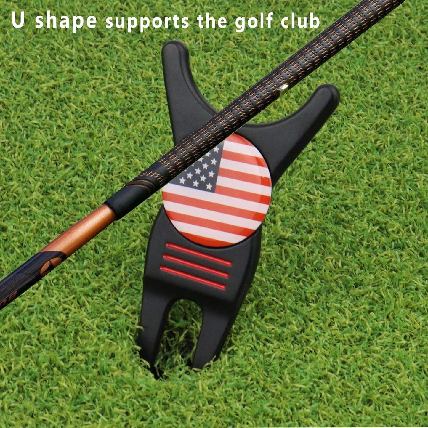 Golf Divot Repair Tool with Removable Magnetic Golf Ball Marker Alignment, Golf Divot Tool with Alignment Lines on Both Sides