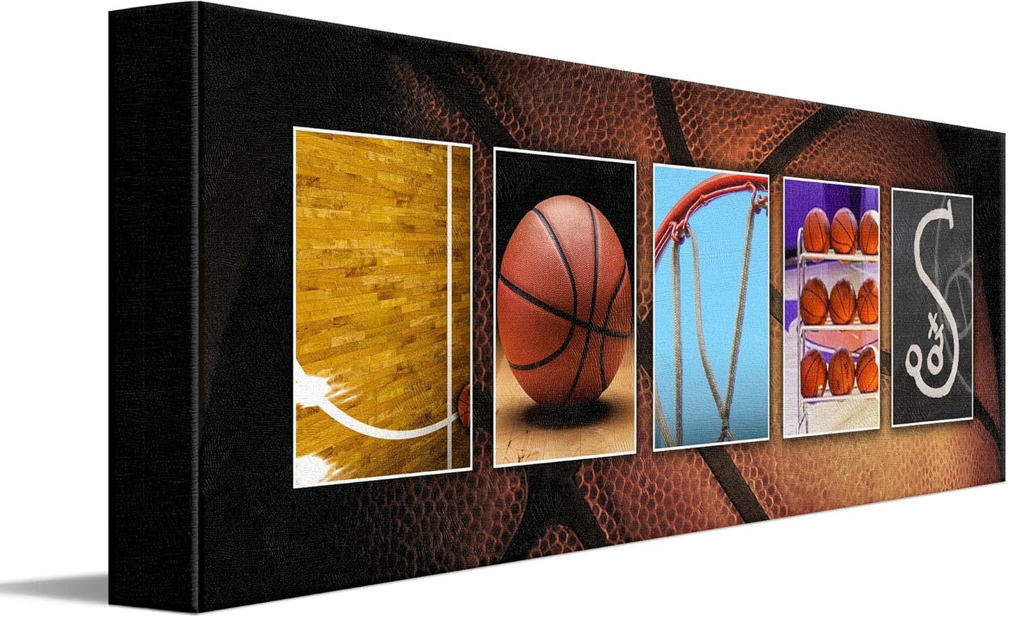 Personal-Prints BASKETBALL Personalized Décor or Gift for the Basketball Player, Coach, or League | Customized Basketball Name Wall Art Gift (6"x18" Stretched Canvas)