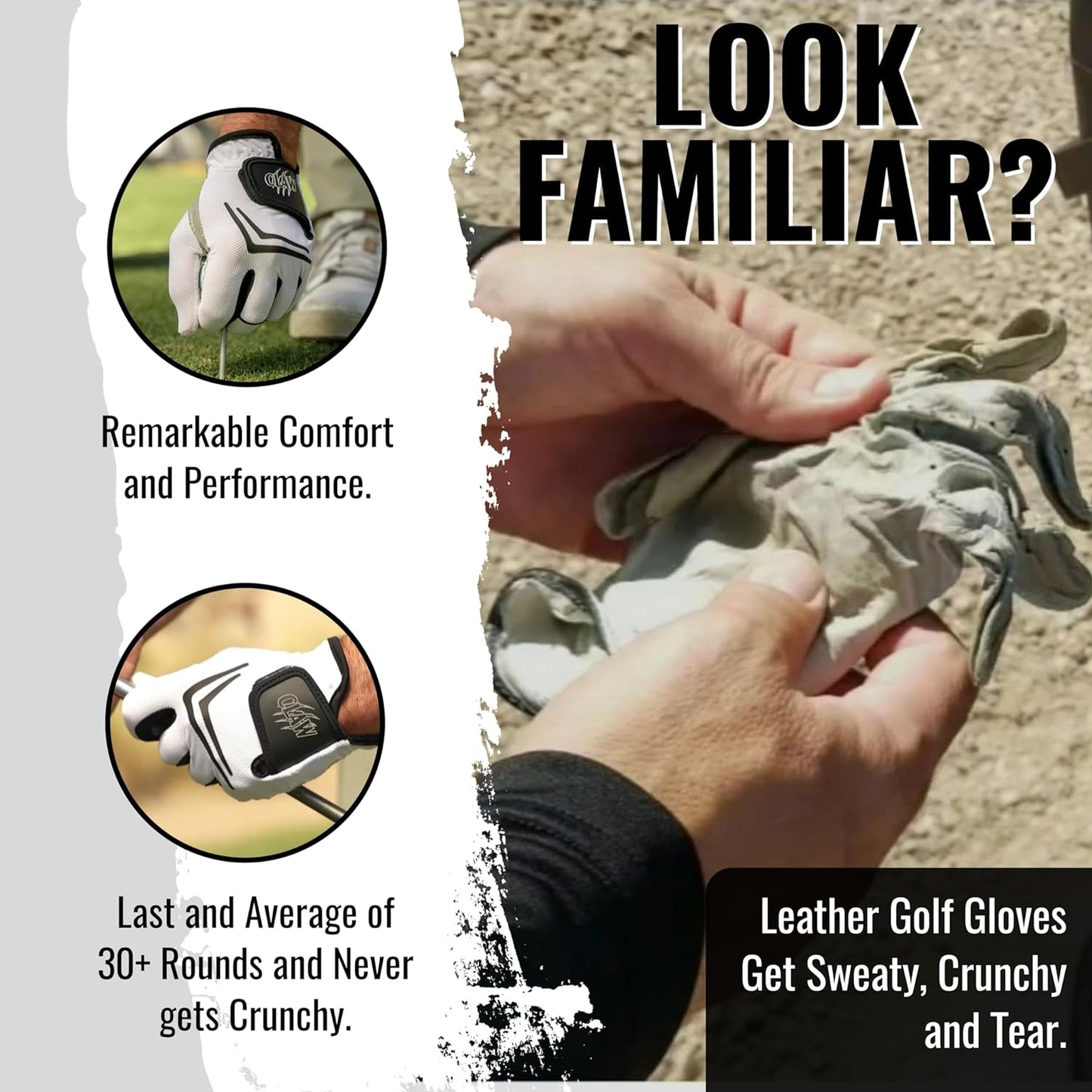 CaddyDaddy Claw Golf Gloves for Men | Flex-Mesh Design for Cool Ventilation | Lasts 3-5 Times Longer Than Leather | Silicone-Web Coating for Maximum Grip | Machine-Washable