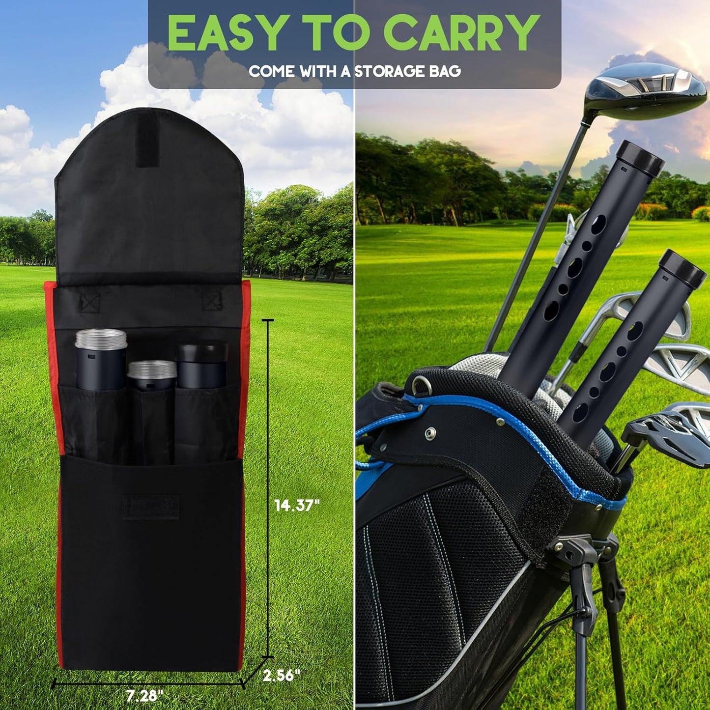 Golf Ball Retriever, Aluminum Alloy Picker Upper Tube, Golf Balls Shagger Grabber, Ball Collector, Pickup Tool Device for Men Women