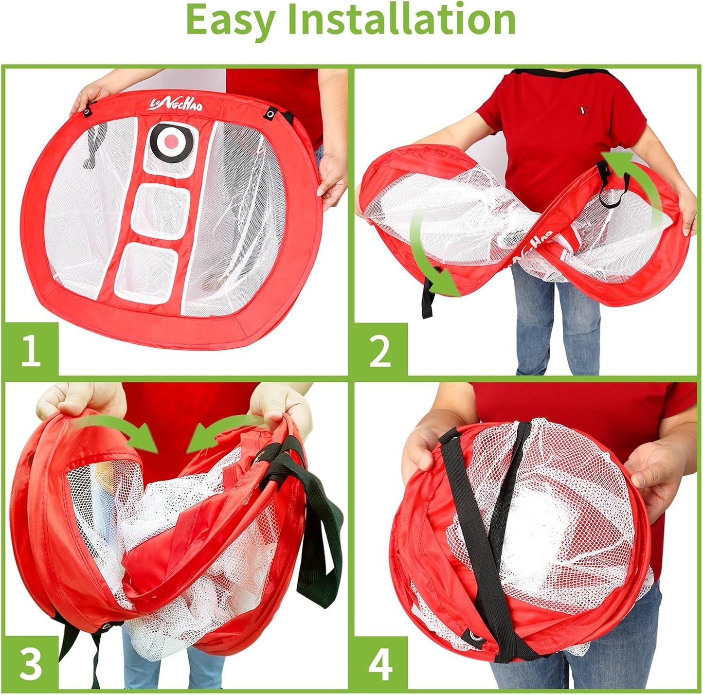 Golf Chipping Net Pop Up - Backyard/Indoor Practice Net with Hitting Mat, Ideal for Short Game & Accuracy Practice