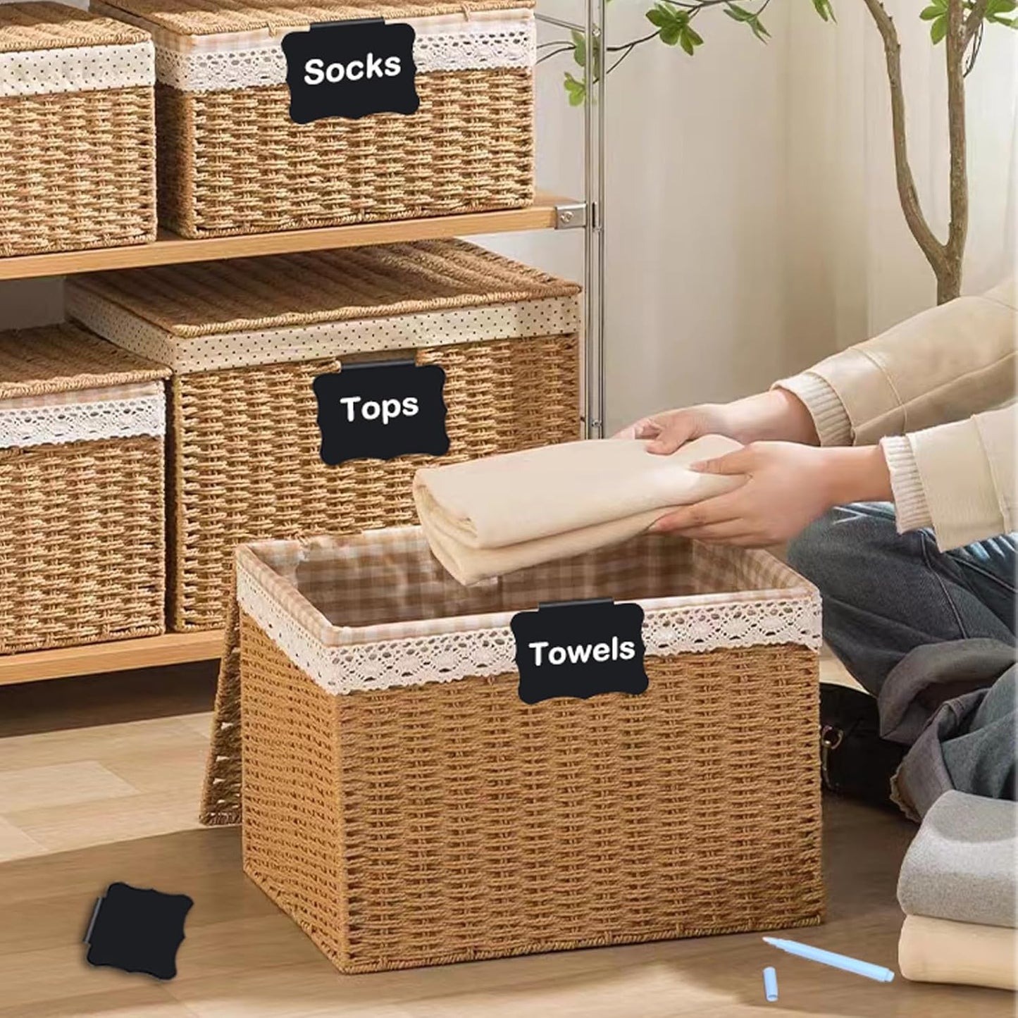 Clip-On Chalkboard Labels - Organize with Ease! Perfect for Baskets, Bins, and Containers - Clips Bin Labels & Chalk Tags