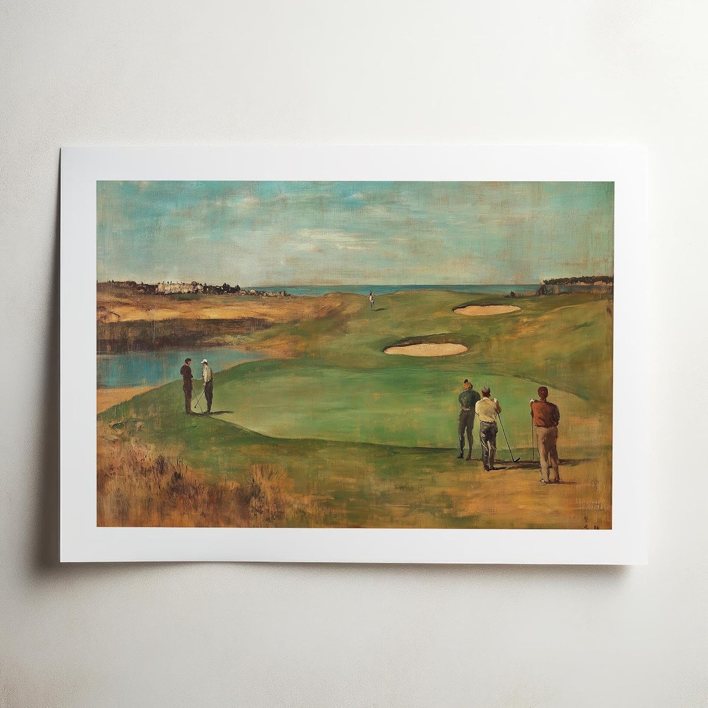 Vintage Golf Course Premium Giclee Fine Art Prints - Antique Style Golf Course Painting Posters, Golf Wall Art, Aesthetic Golfing Poster for Home Office Decor, Ready to Frame