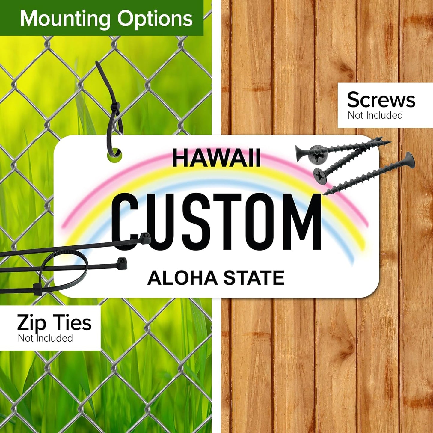 Mini License Plates, Personalized License Plates, Custom for Car, Bikes, ATV, Kids Car, Golf Cart, Jeep, 2x4 Inch, Rust-Free Fade Resistant Aluminum, USA Made by My Sign Center (Hawaii)