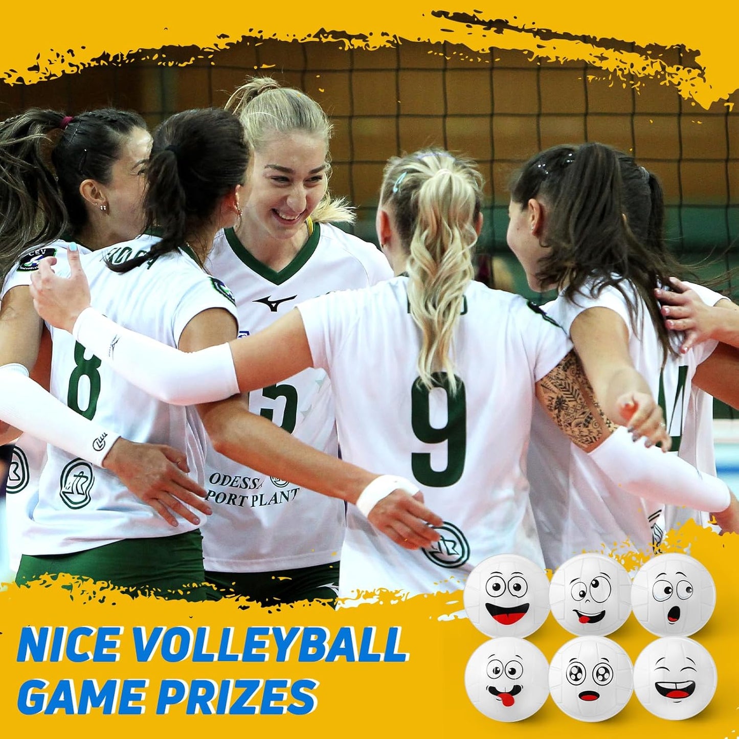 12 Pcs Mini Face Stress Balls for Boys Girls Sport Funny Face Squeeze Foam Balls for Stress and Anxiety Relief for Party Favors Birthday Gift Decoration (Volleyball)