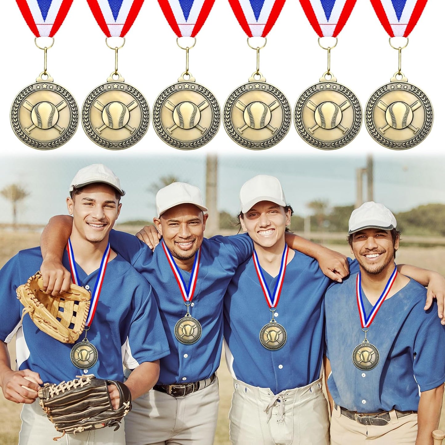 Remuuly 30 Pcs Gold Medals Bulk 2'' Basketball Soccer Baseball Volleyball Football Lacrosse Kickball Cheer Bowling Trophy Medals for Awards for Sports Participation Winner Gift