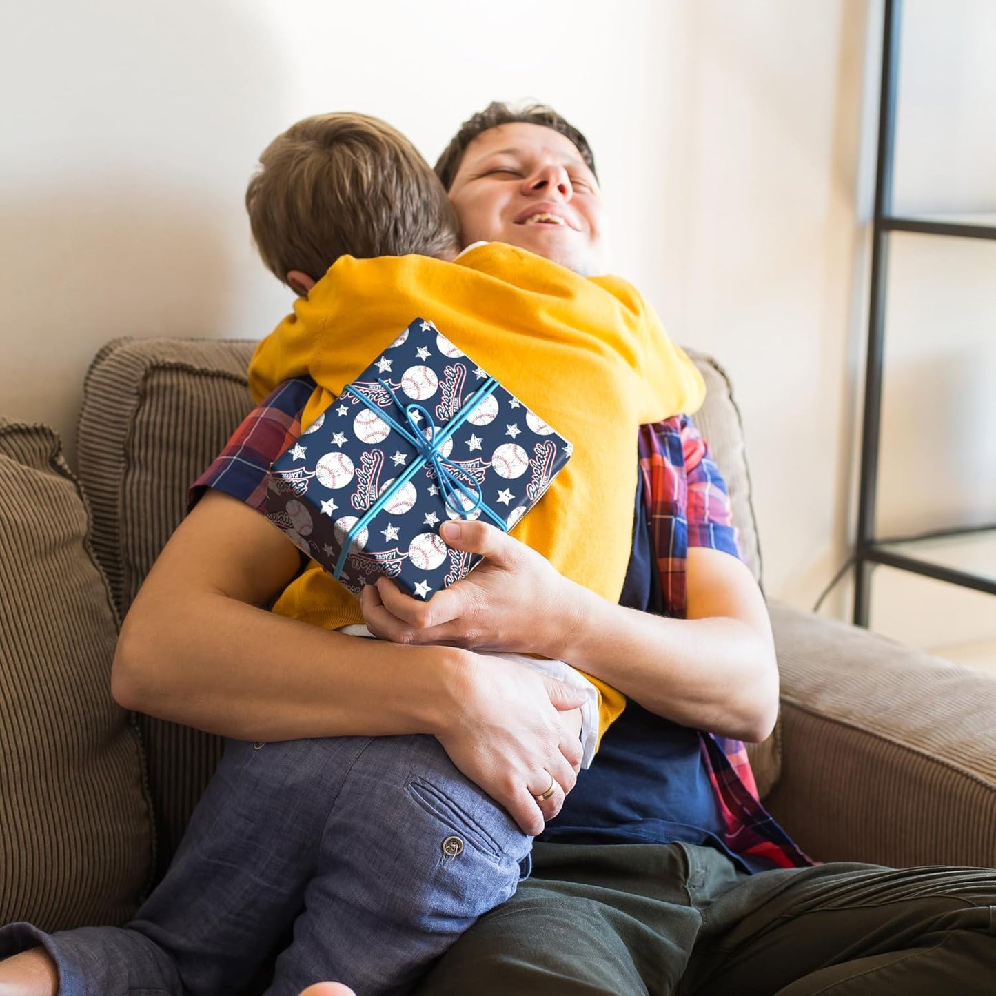 WAPLIGHAL Baseball Wrapping Paper for Kids Boys - Baseball, Flames and Stars Design - Gift Wrapping Paper for Birthday Holiday - 20×29 Inches, 8 Folded Sheets