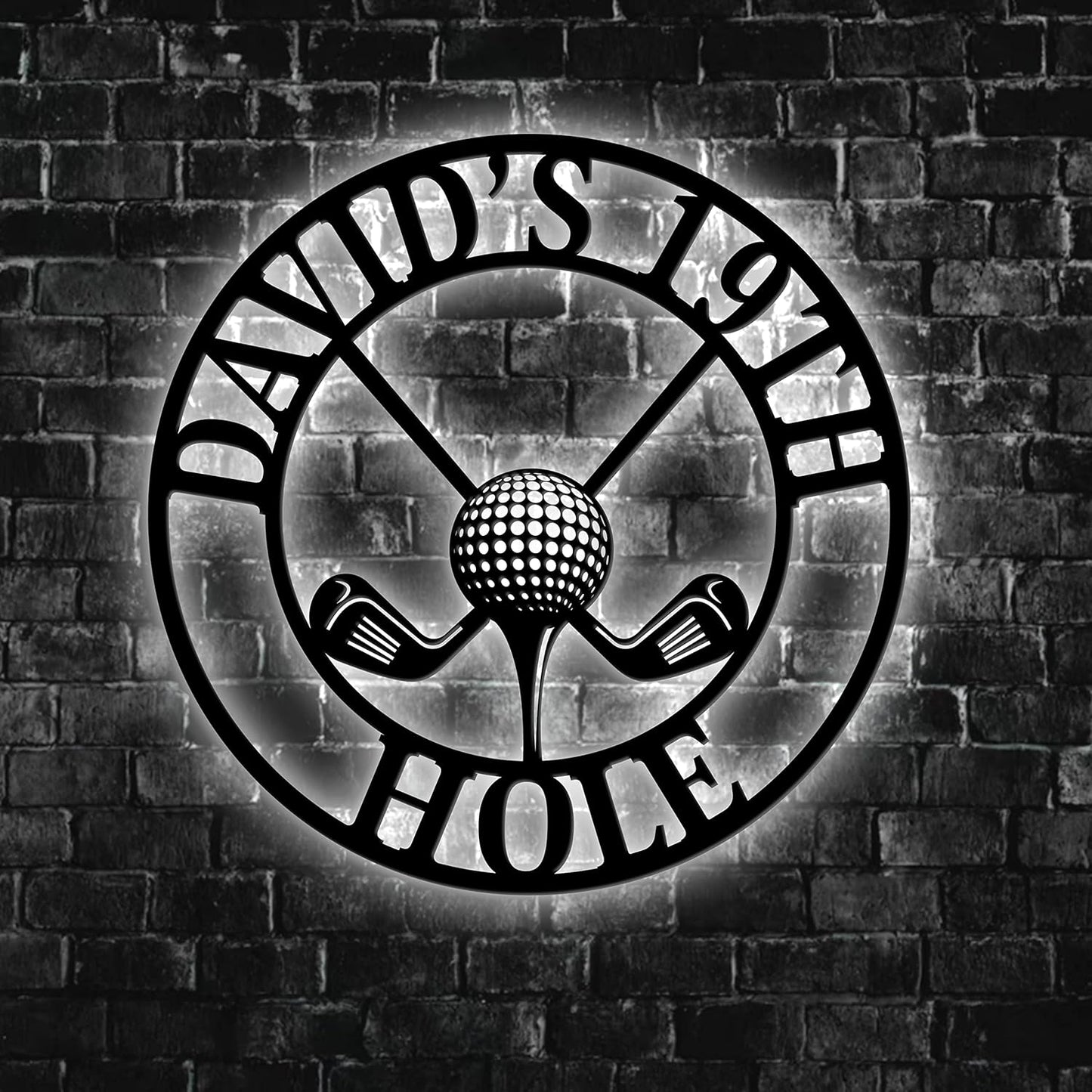 Personalized 19TH Hole Golf Metal Sign LED Light, Home Decoration, Golf Decor For Living Room, Gift For Golfer, Home Decor, Gift For Dad, Son, Sports Lovers, Christmas Gift