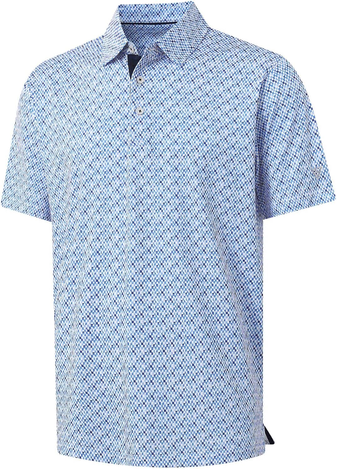 M MAELREG Mens Golf Shirt Short Sleeve Dry Fit Print Moisture Wicking Performance Patterns Collared Polo Shirt