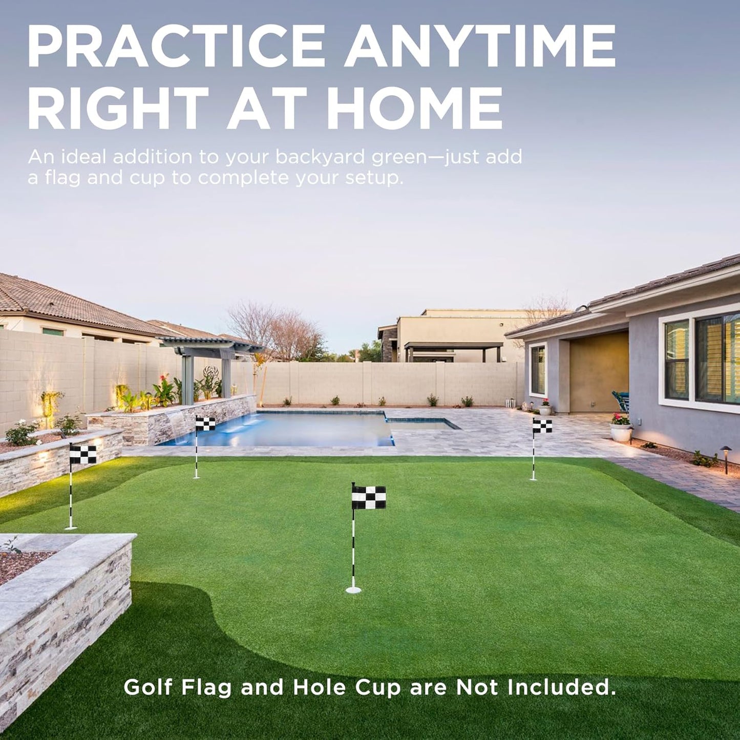 KINGTOP Golf Flagstick - Portable Design, Practice Putting Green Flag Stick for Yard, Club - Golf Pole Pin Flagpole, 3FT or 6FT Heights Available