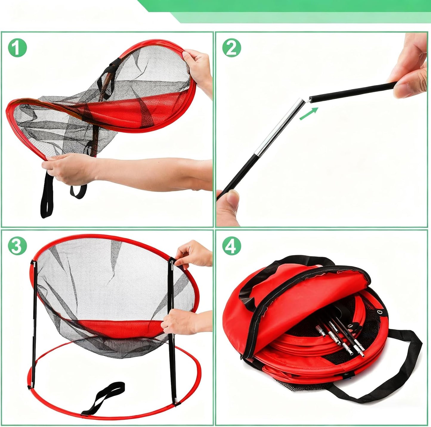 Jucoan 3 Pack Golf Chipping Net, 3 Sizes Pop Up Golf Target Practice Net for Indoor and Outdoor Use, Great Gifts for Men, Husband, Kid, Golfers